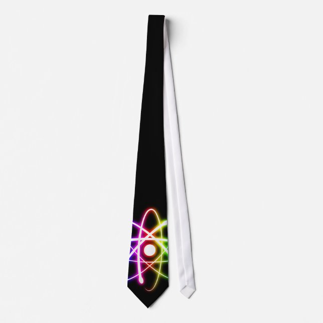 Colorful Glowing Atomic Science Neck Tie (Front)