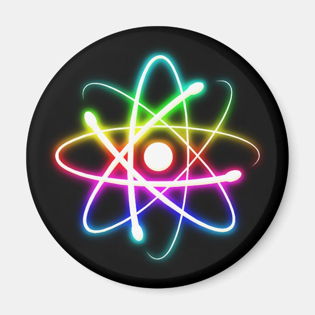 Colorful Glowing Atomics Science Magnet (Front)