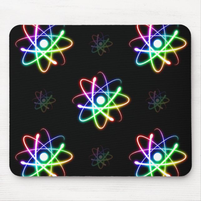 Colorful Glowing Atoms - mousepad (Front)