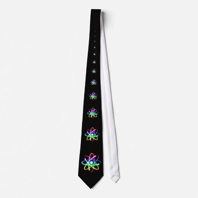 Colorful Glowing Atoms | Nerd Tie (Front)