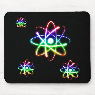 Colorful Glowing Atoms | Science Gift Mouse Pad