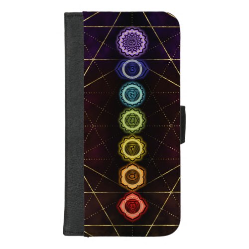 Colorful Glowing  Chakras iPhone 87 Plus Wallet Case