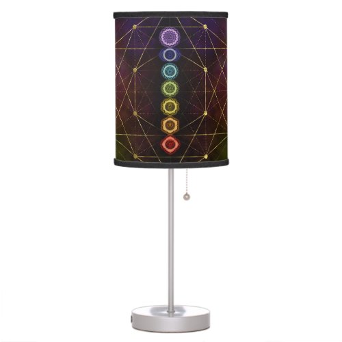 Colorful Glowing  Chakras Table Lamp