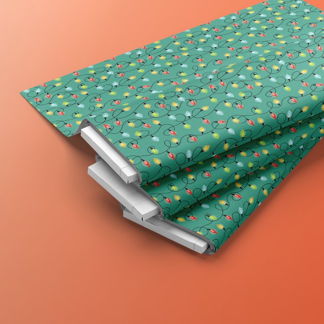 Colorful Glowing Christmas Lights | Mint Green Fabric (Creator Uploaded)