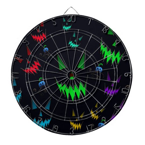 Colorful Glowing Jack O Lanterns Dartboard