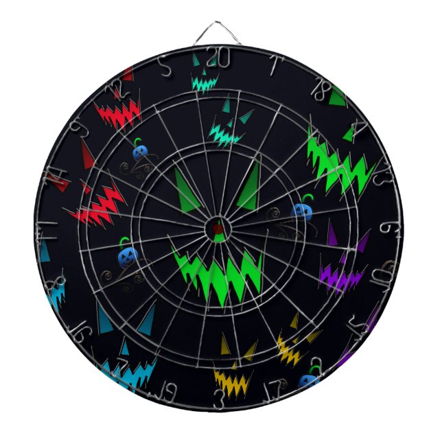 Colorful Glowing Jack O' Lanterns Dartboard (Front)