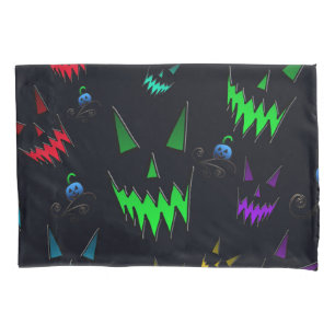 Colorful Glowing Jack O' Lanterns Pillow Case