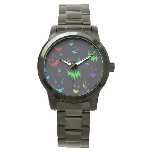 Colorful Glowing Jack O' Lanterns Watch (Front)
