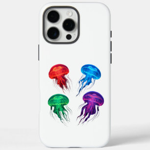 Colorful Glowing Jellyfish Art iPhone 16 Pro Max Case