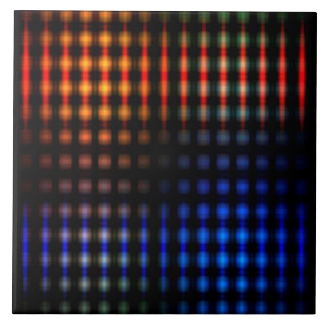 Colorful glowing lights ceramic tile (Front)