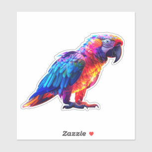 Colorful Glowing Parrot Sticker