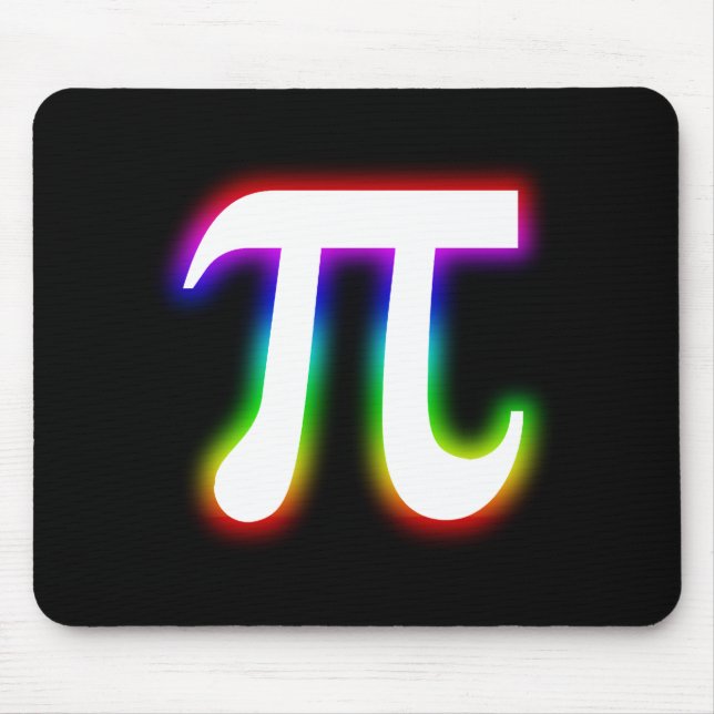 Colorful Glowing Pi | Math Mouse Pad (Front)