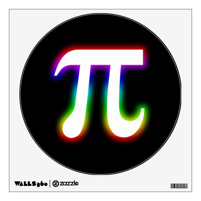 Colorful Glowing Pi | Math Wall Sticker (Front)