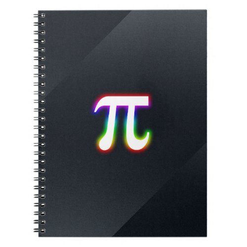 Colorful Glowing Pi Notebook