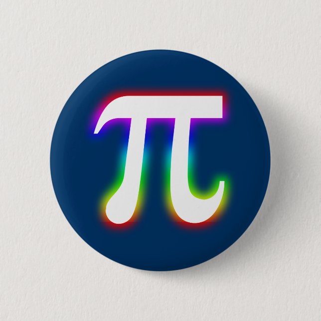Colorful Glowing Pi Number | Math Button (Front)