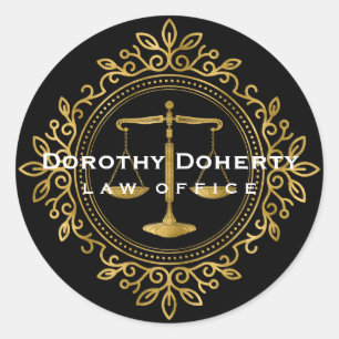 Colorful Glowing Scales of Justice Law Gifts Classic Round Sticker