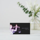 Colorful Glowing Temida | Lawyer Business Card (Standing Front)