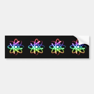 Colorful Glowings Atoms - Bumper Sticker