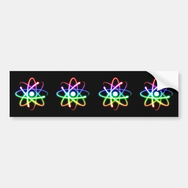 Colorful Glowings Atoms - Bumper Sticker (Front)