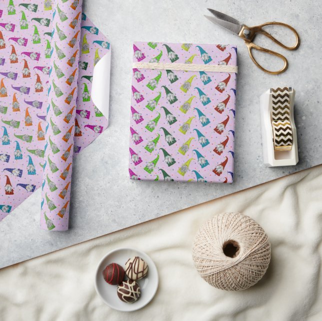 Colorful Gnomes Wrapping Paper (Crafts)