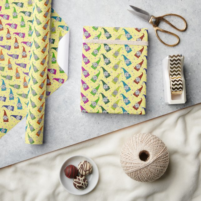 Colorful Gnomes Wrapping Paper (Crafts)