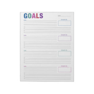 Colorful Goal Tracking Notepad