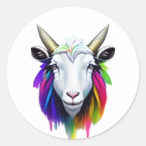 Colorful goat head sticker