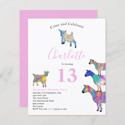 Colorful Goat Themed Birthday Party Pink