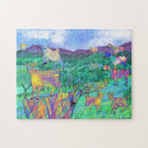 Colorful Goats Jigsaw Puzzle