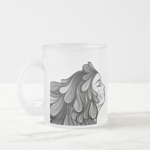 Colorful Goddess _ BW Mix Edition Frosted Glass Coffee Mug