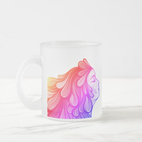Colorful Goddess _ Rainbow Mix Edition Frosted Glass Coffee Mug