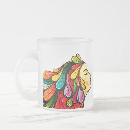 Colorful Goddess _ Retro Mix Edition Frosted Glass Coffee Mug