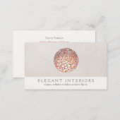 Colorful Gold  Circles Sphere Interior Designer Business Card (Front/Back)