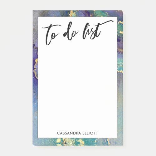 Colorful Gold Marbled Abstract Art To Do List Post_it Notes