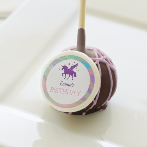 Colorful Gold Speckled Purple Unicorn Birthday Cake Pops