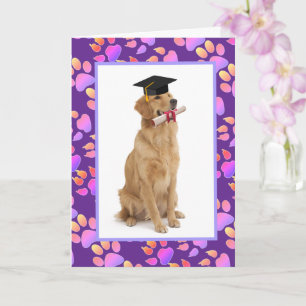 Colorful Golden Retriever Graduation  Card
