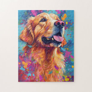 Colorful Golden Retriever Jigsaw Puzzle
