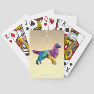 Colorful Golden Retriever Poker Cards