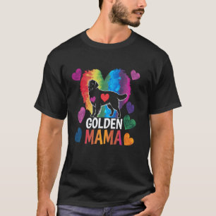 Colorful Golden Retriever with big eyes Big Heart T-Shirt