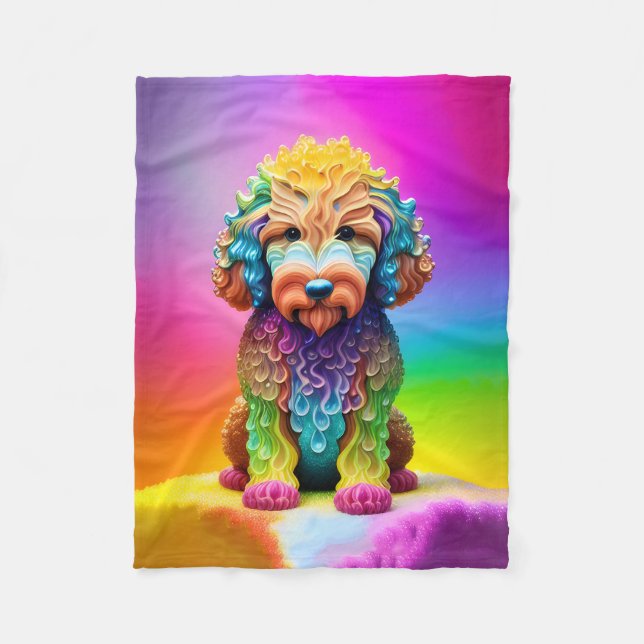 Colorful Goldendoodle Children's Blanket  (Front)