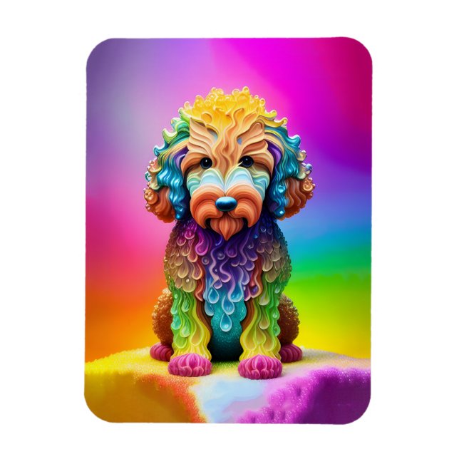 Colorful Goldendoodle Magnet (Vertical)