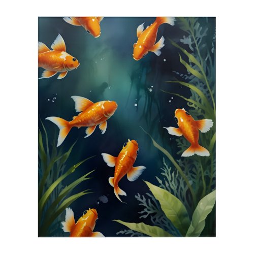 colorful goldfish posters art Acrylic Painting 