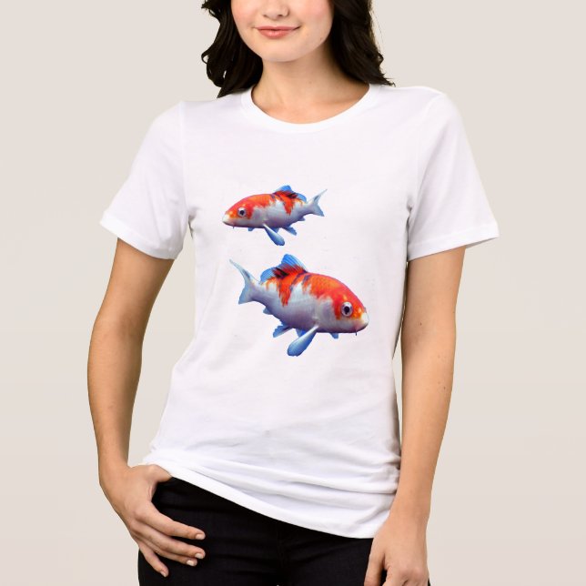 Colorful Goldfish T-Shirt Tri-Blend Shirt (Front)
