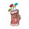 colorful golf bag and clubs graphic