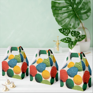 Colorful Golf Ball Pattern Favor Boxes