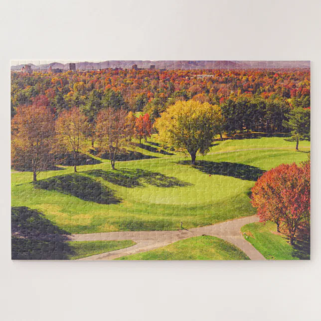 Colorful Golf Course in Autumn Jigsaw Puzzle Zazzle