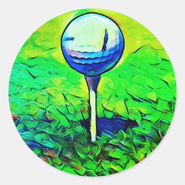 Colorful Golf Course Tee Off Stickers (Front)