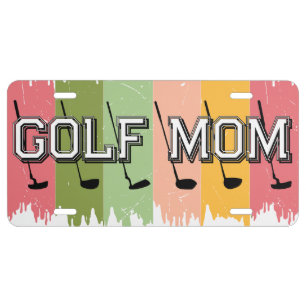 Colorful Golf Mom License Plate