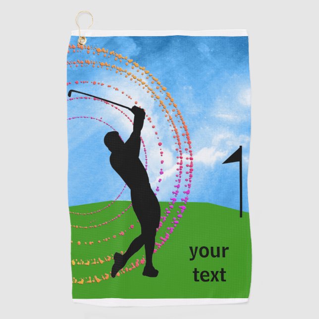 Colorful Golf Swing Golf Towel (Front)