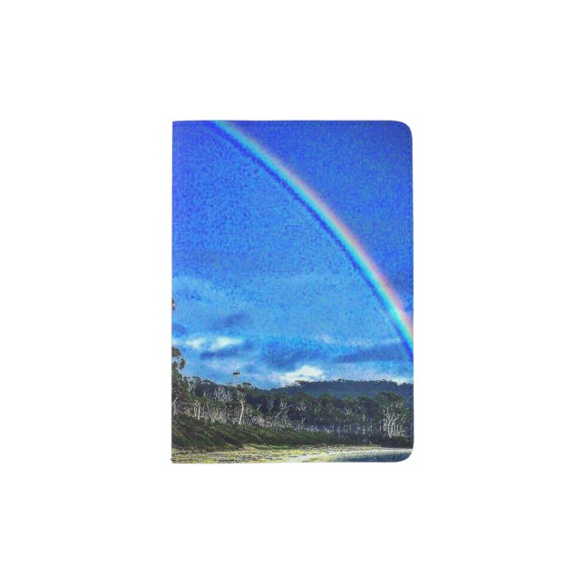 Colorful Good Luck Rainbow Passport Book Holder (Front)